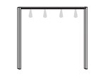 Wiemann German Furniture Passe-Partout Frame with 8 LED Lighting for Wardrobe Width 400cm W400cm x H220cm x D12.5cm