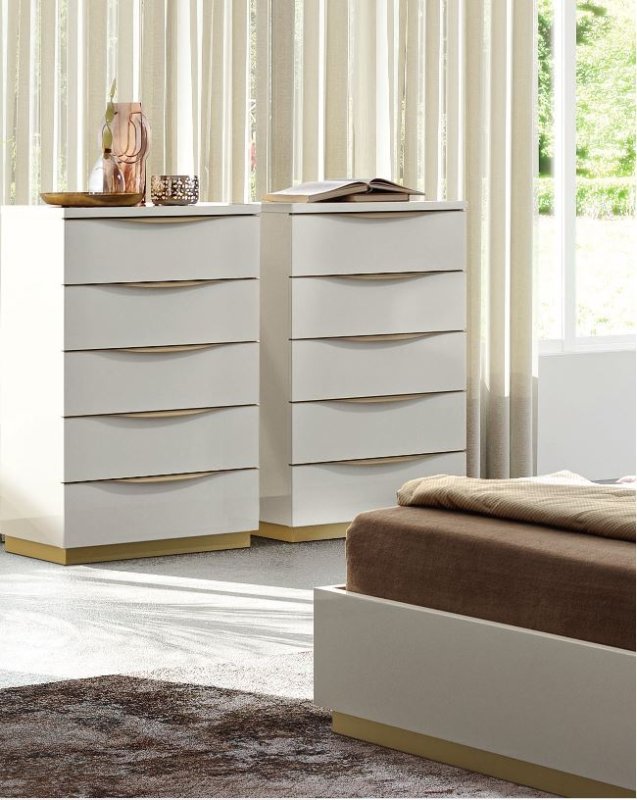 Camel Group Camel Group  Kharma White Gloss 5 Drawer Chest