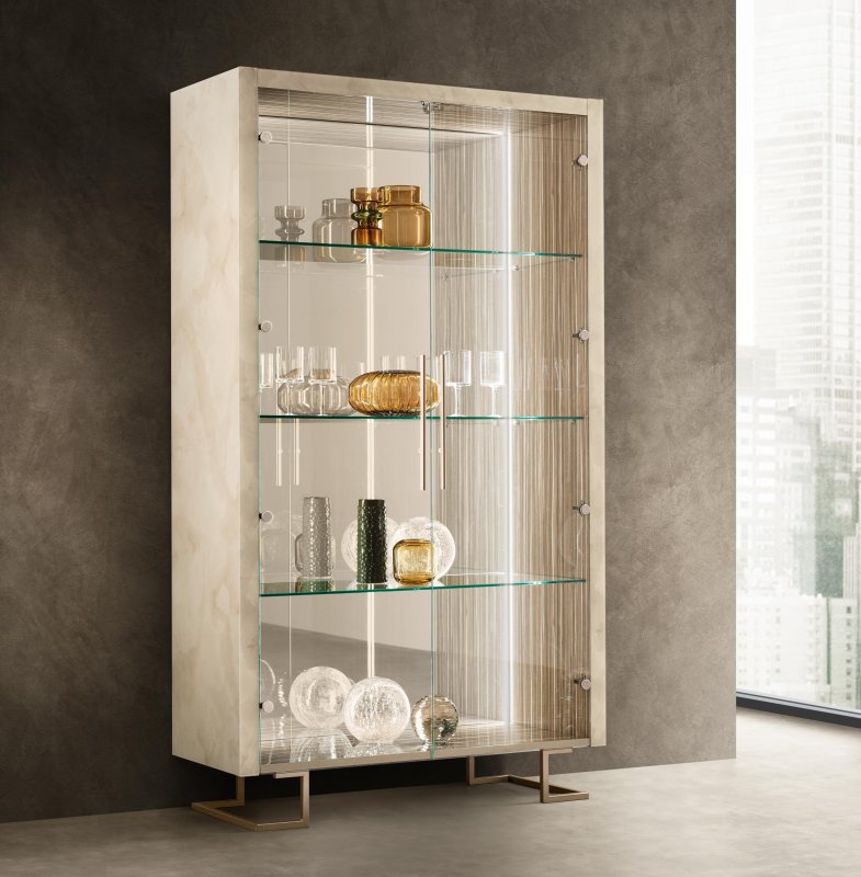 Arredoclassic Arredoclassic Adora Luce Light 2 Doors Cabinet With Glass Shelves