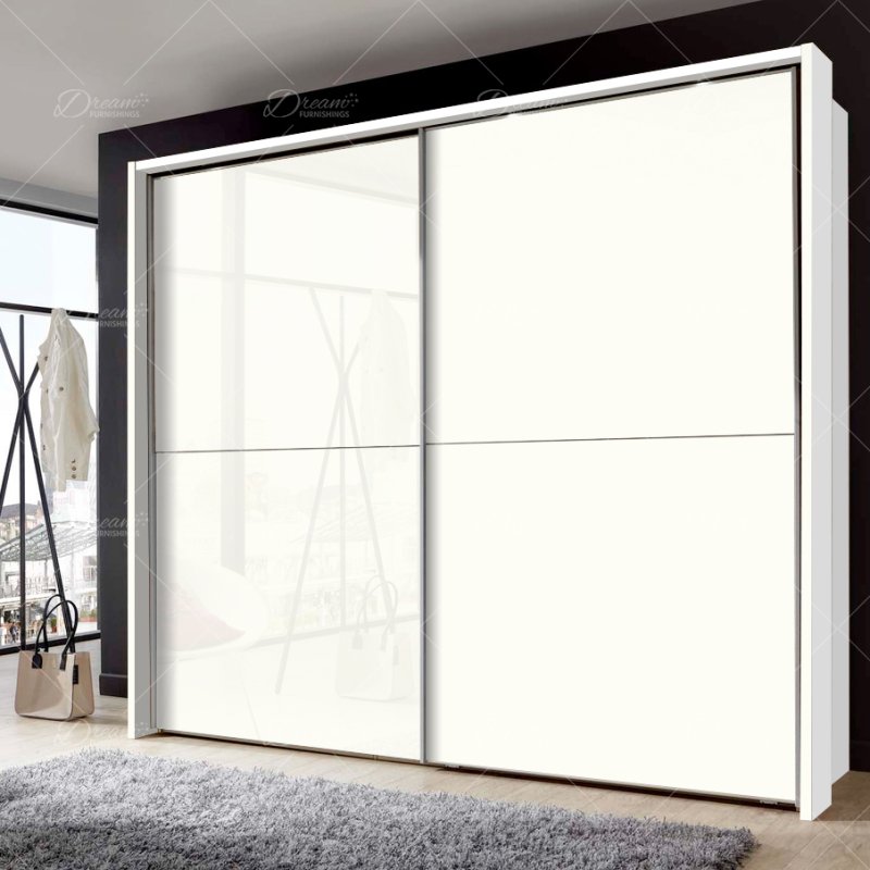 Wiemann German Furniture Wiemann Berlin sliding door wardrobe of width 200cm with handles in silver/slate