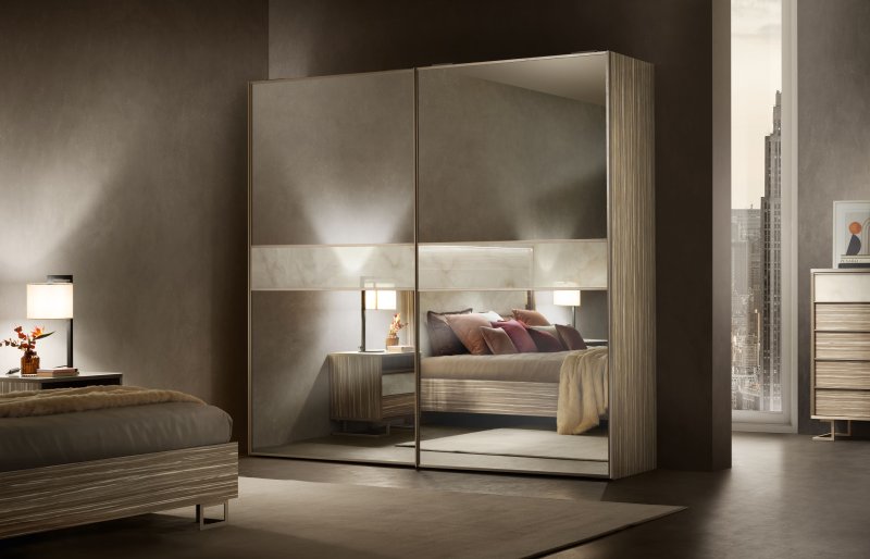 Arredoclassic Arredoclassic Adora Luce Light 2 Sliding Mirror Doors Wardrobe