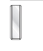 Wiemann German Furniture 1 Door Extended corner unit Left-hinged door Front in Crystal Mirror H:216cm