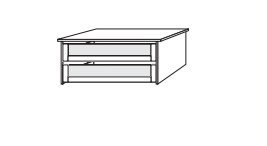 Wiemann German Furniture 2 Drawer Insert with Glass Front W  47.5cm x H 41cm x D 52cm