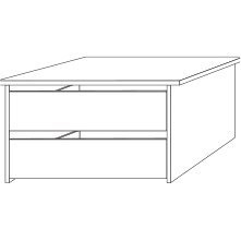 Wiemann German Furniture Drawer insert with 2 drawers and wooden  front for hinged- and sliding-door wardrobes for 80 cm compartment Width of drawer insert: 65.1 cm W 80,1cm x H 41cm x D 51.5cm