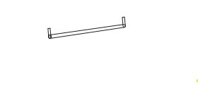 Wiemann German Furniture 1 hanging rail for extended corner unit W95.8 cm x H 3 cmm x D 2 cm