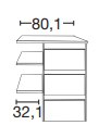 Wiemann German Furniture Drawer Insert With 3 Drawers And Wooden Front For Compartment Width 80.1 Cm W 80.1cm X H 89cm X D 51.5cm