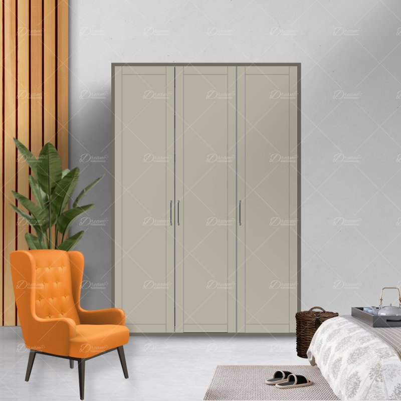 Wiemann German Furniture Wiemann Cambridge of width 150cm wooden or mirrored hinged 3 doors wardrobe with cornice without lights