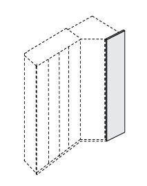 Wiemann German Furniture End panel for extended and walk-in corner unit in Carcase colour W 56cm x H 216cm x D 1.5cmTo be used on right and left