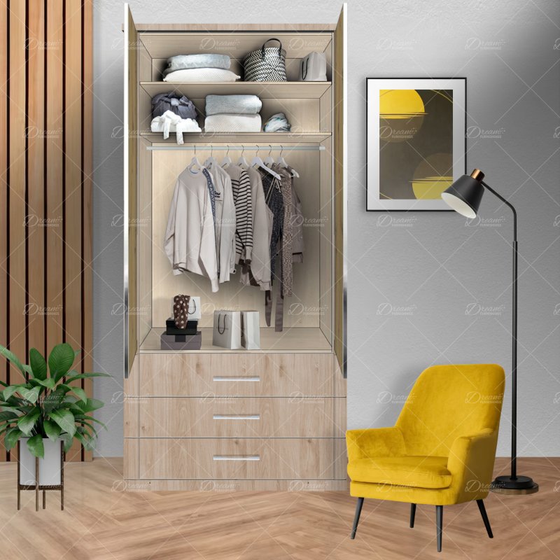 Wiemann German Furniture Wiemann Luxor 3 & 4 hinged-door wardrobe with cornice of width 100cm