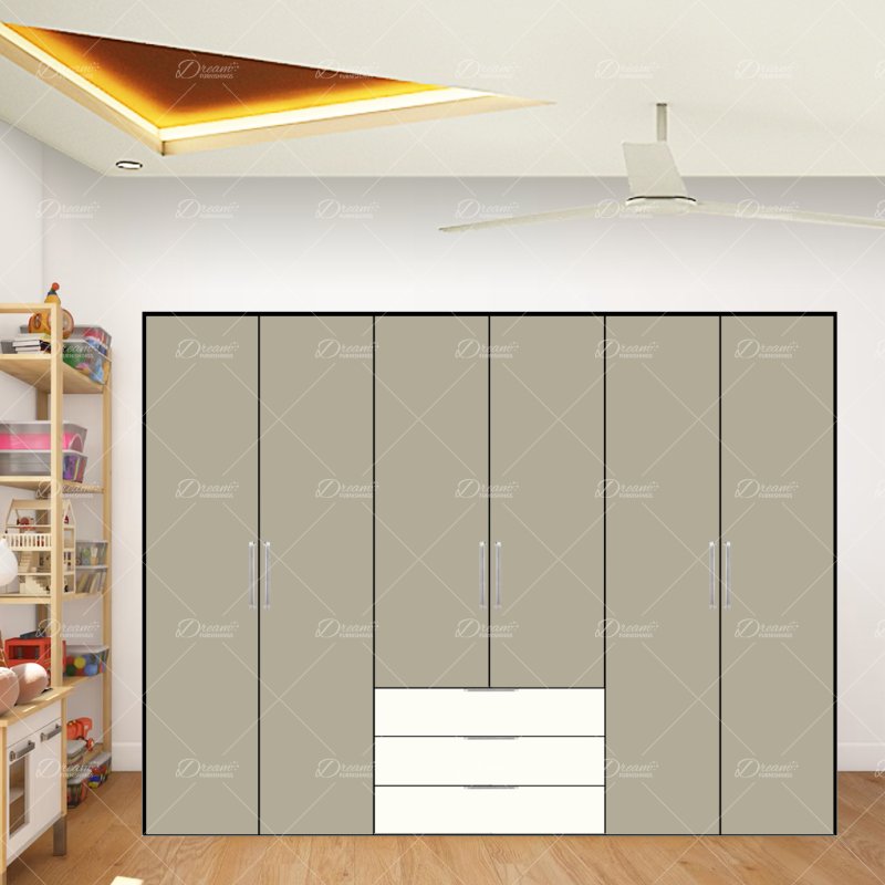 Wiemann German Furniture Wiemann Monaco 1000 hinged door wardrobe of width 300cm 6 doors without cornice