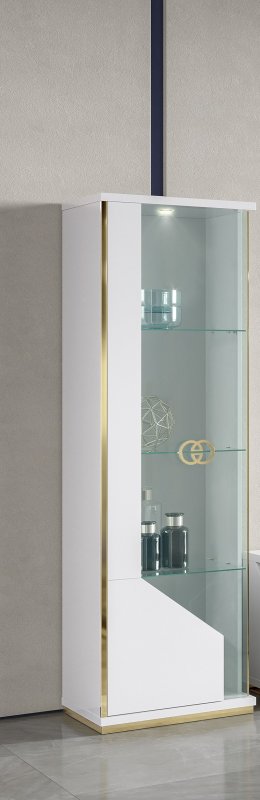 Accadueo H2O H2O Design Vogue White and Gold 1 Door Vitrine