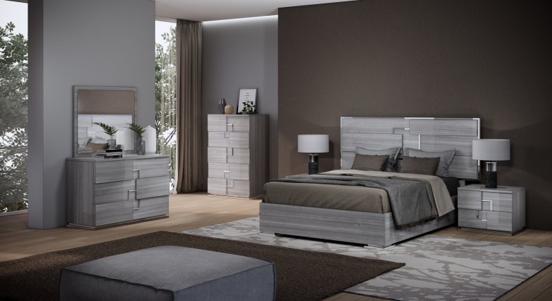 Imab Group Imab Group Infinity Grey Glossy Bedroom Group