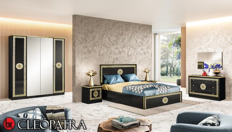 Ben Company Ben Company Cleopatra Bedroom Group Black Gold