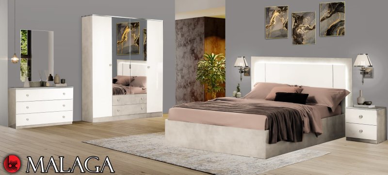 Ben Company Ben Company Malaga Bedroom Group White Beige