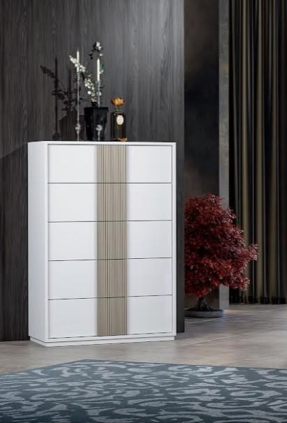 Accadueo H2O H20 Design Dafne 5 Drawers Chest In White