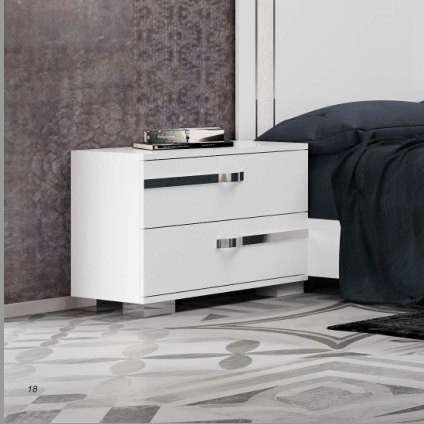 Status SRL Italy Status Volare Modern Italian White High Gloss Bedside