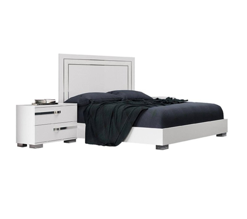 Status SRL Italy Status Volare Modern Italian White High Gloss Bed Frame