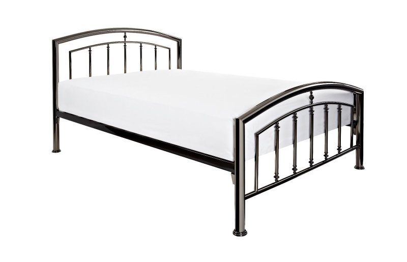 Crowther Cadiz Shiny Black Nickel Bed Frame