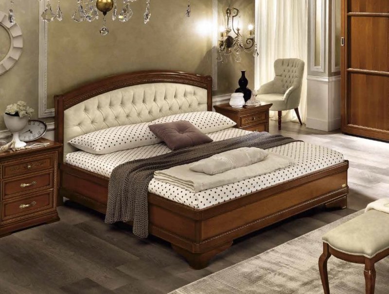 Camel Group Camel Group Torriani Walnut Bed Giorgione captionne with Ring