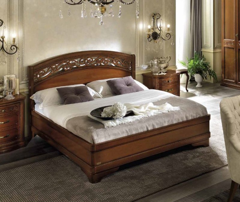 Camel Group Camel Group Torriani Walnut Bed Botticelli with Ring