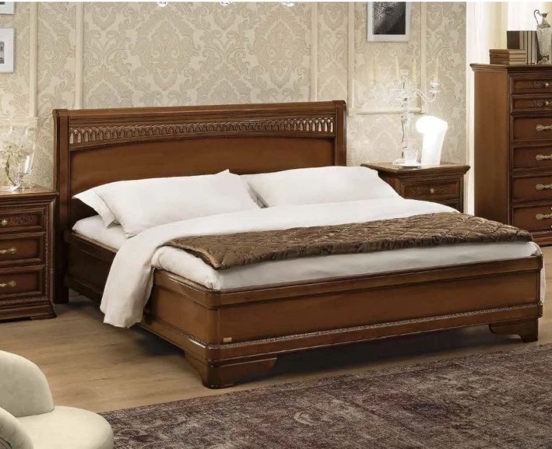 Camel Group Camel Group Torriani Walnut Bed Tiziano with Ring