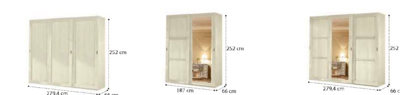 Camel Group Camel Group Torriani Ivory Sliding Terna Wardrobe