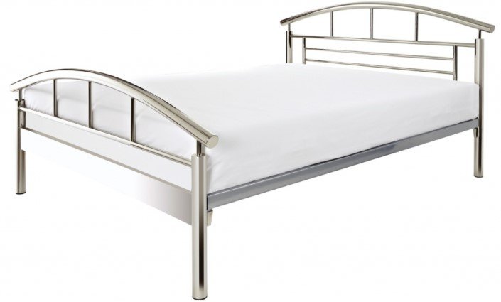 Crowther Jupiter Shiny Nickel Bed Frame