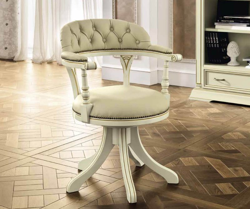 Camel Group Camel Group Treviso White Ash Low back Swivel Chair - Ecoleather