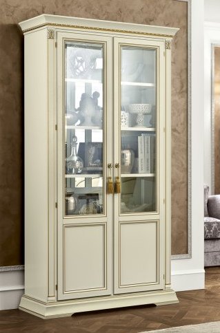 Camel Group Camel Group Treviso White Ash 2 Door Vitrine With Wooden Shelves