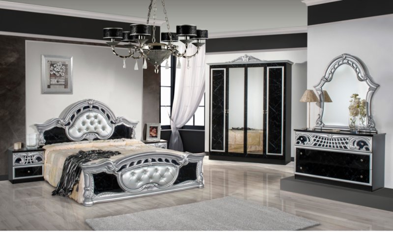 Dima Mobili Dima Mobili Marwa Black and Silver Bedroom