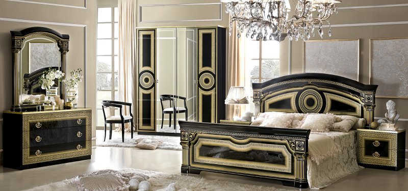 Camel Group Camel Group Aida Black and Gold Bedroom Set