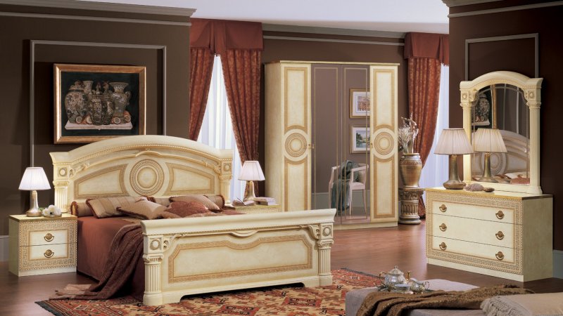 Camel Group Camel Group Aida Ivory and Gold Bedroom Set