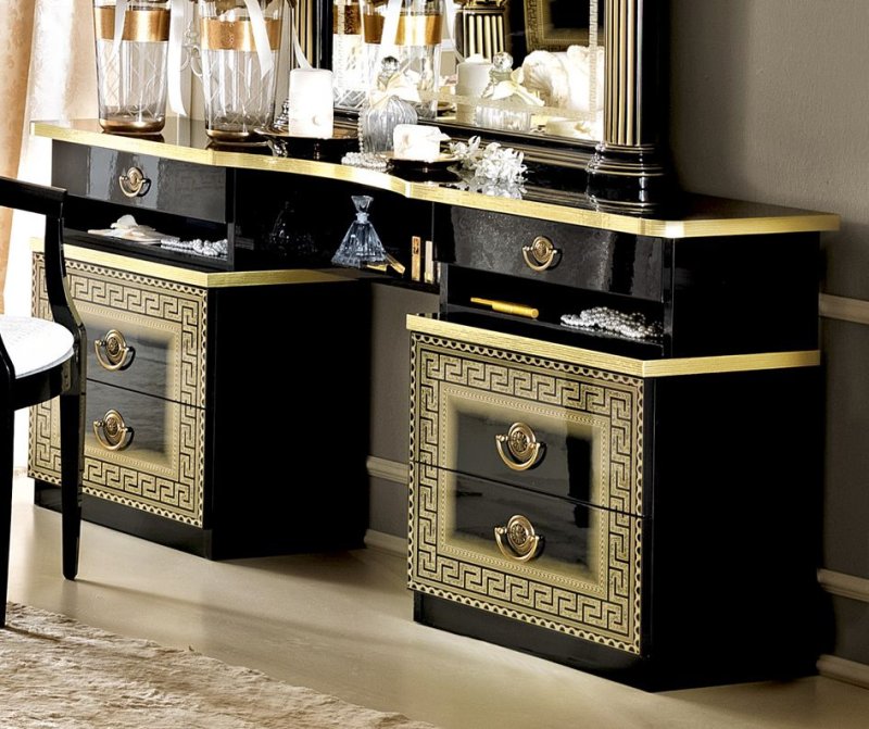 Camel Group Camel Group Aida Black and Gold Vanity Dresser