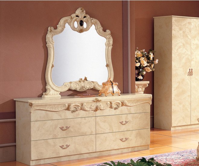 Camel Group Camel Group Barocco Ivory Double Dresser With Mirror