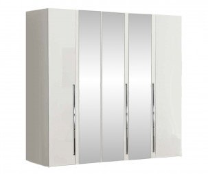 Camel Group Camel Group Dama Bianca White High Gloss 5 Door Mirror Wardrobe