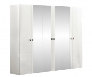 Camel Group Camel Group Onda White High Gloss 6 Door Mirror Wardrobe