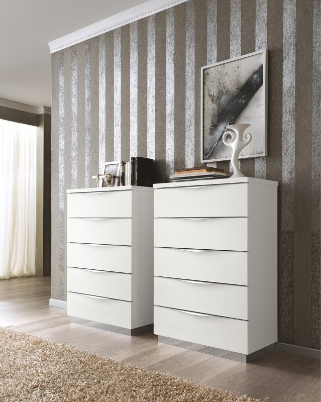 Camel Group Camel Group Onda White High Gloss 5 Drawer Chest