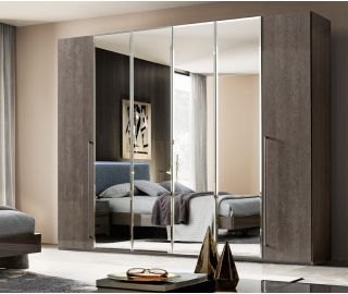 Camel Group Camel Group Platinum Silver Birch 6 Door Mirror Wardrobe