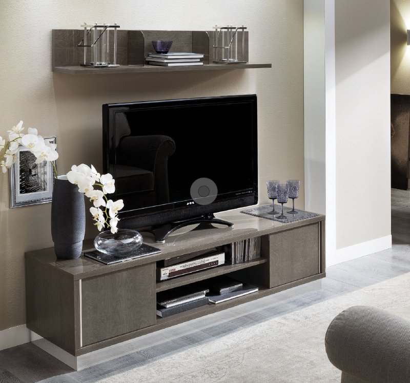 Camel Group Camel Group Platinum Silver Birch Finish Italian TV Cabinet