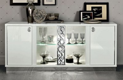 Camel Group Camel Group Roma Glamour White High Gloss 4 Door Buffet With Glass Door