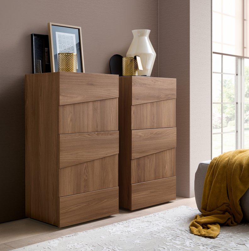 Camel Group Camel Group Storm Walnut Finish 5 Drawer Tall Boy