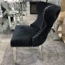 Dream Home Furnishings Valentino Black Velvet Dining Chair