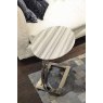 Stone International Round Accent Table - Marble Top and Polished Steel Base