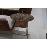 Stone International Flamingo Oval Accent Table  - Marble top and Polished Steel base
