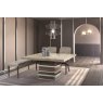 Stone International Saturn Extending Table Thin Flat Edge - Marble and Polished Stainless Steel