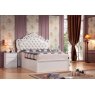 Francis High Gloss Storage Bed With Leather Headboard Francis High Gloss Storage Bed With Leather Headboard