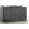 Wiemann German Furniture WIEMANN Tokio Bedside Combination dresser with 5 large pull-outs in Graphite Glass finish 