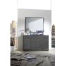 WIEMANN Tokio Bedside Combination dresser with 5 large pull-outs in Graphite Glass finish 