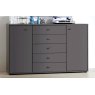 Wiemann German Furniture WIEMANN Tokio Bedside Combination dresser with 5 large pull-outs in Graphite finish 