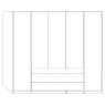 5 Door 3 Drawer 150cm with Front in Magnolia Glass 5 Door 3 Drawer 150cm with Front in Magnolia Glass